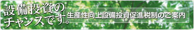 生産性向上設備投資促進税制